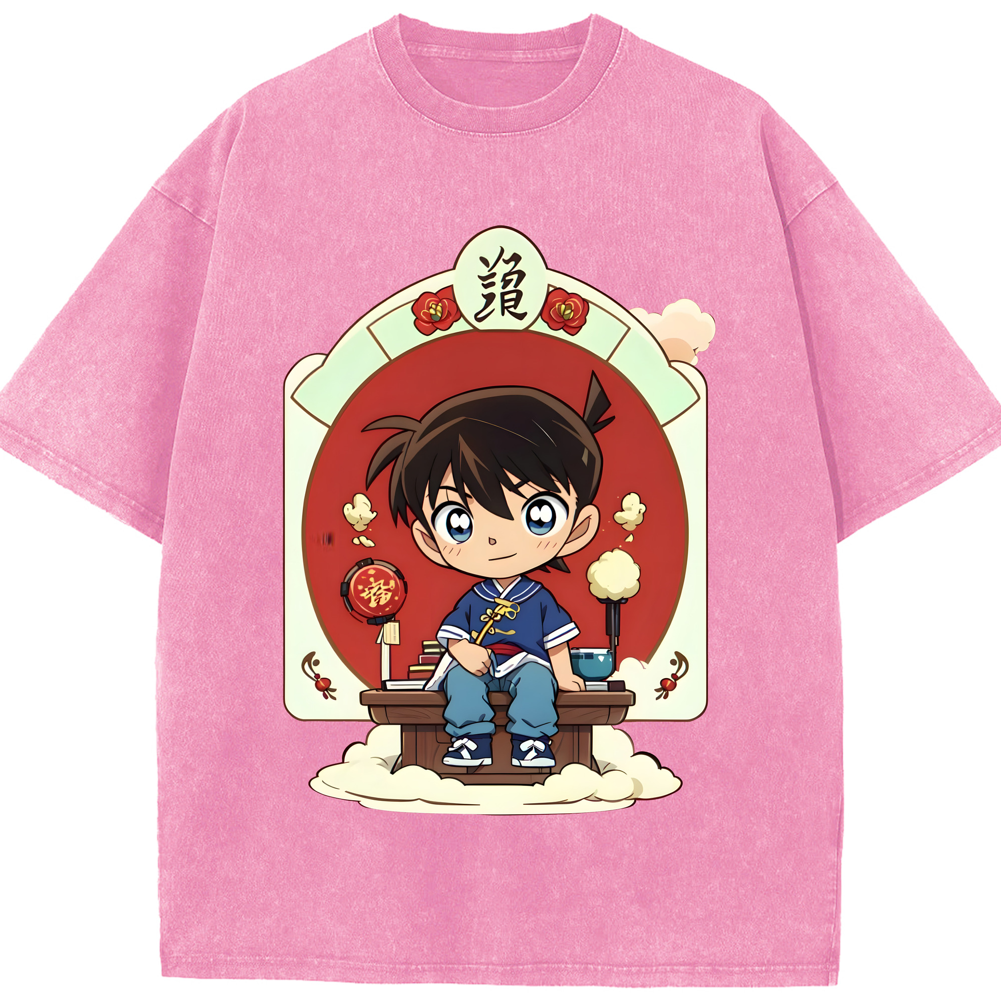 （画像用） 名探偵コナン 江戸川 コナン Detective Conan Conan Edogawa 綿100% ヴィンテージ風 半袖Tシャツ（フロントプリント）